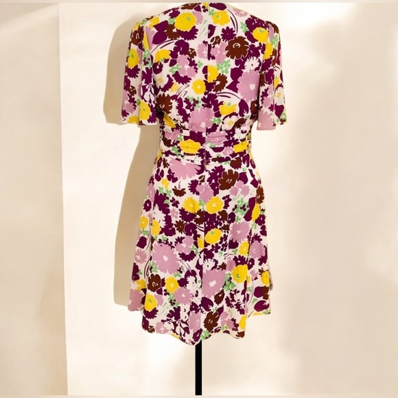 Kate Spade Floral Plissé A-Line Swing Dress Size 6 - Picture 9 of 10